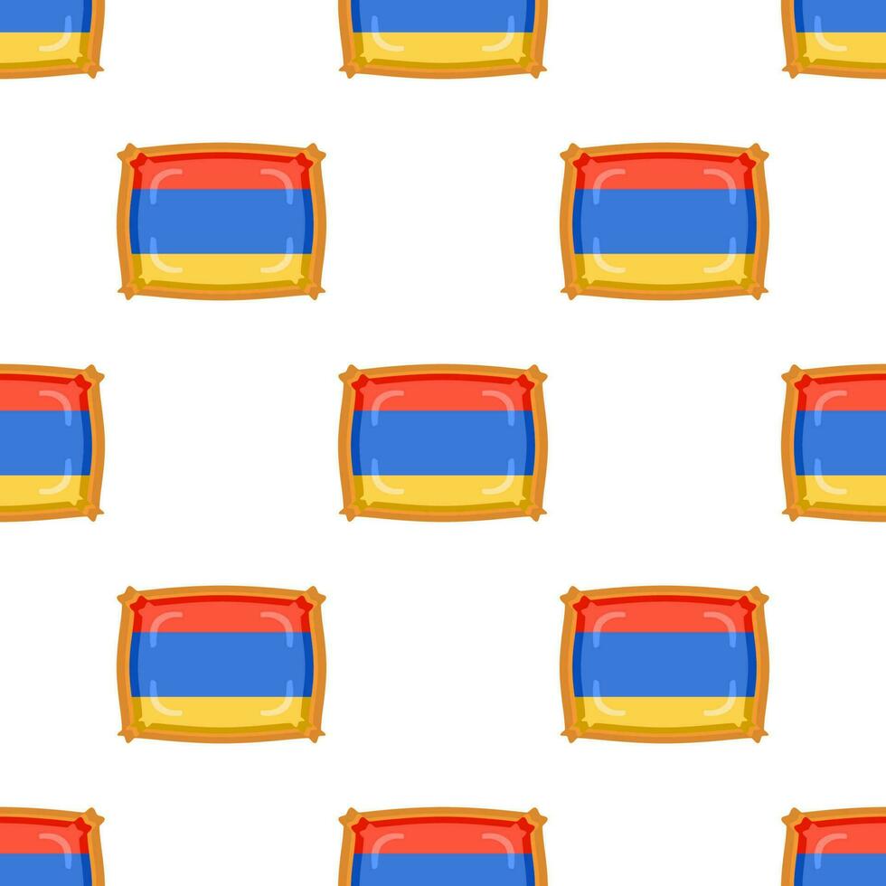 Pattern cookie with flag country Armenia in tasty biscuit vector