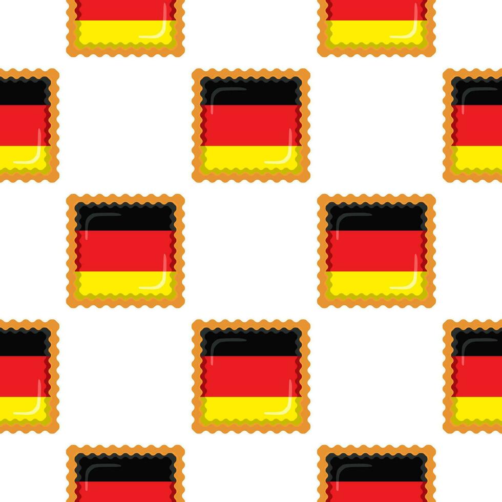 Pattern cookie with flag country Germany in tasty biscuit vector