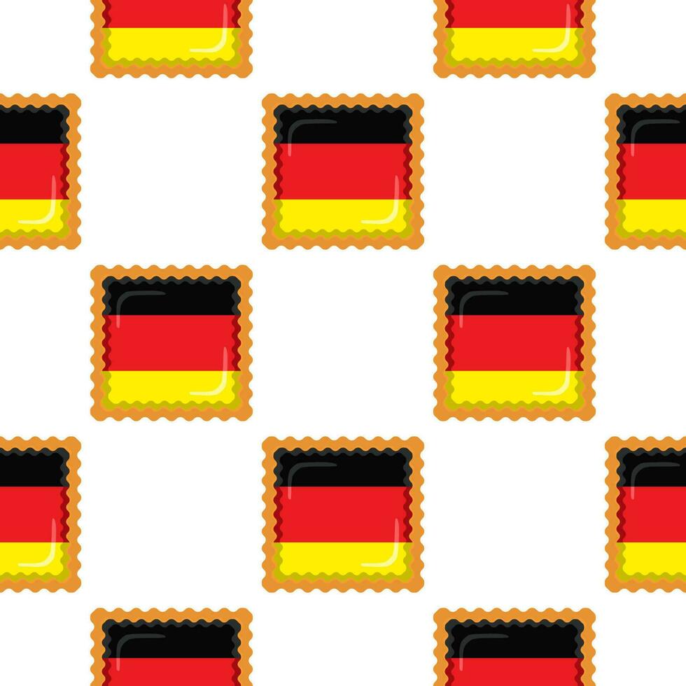 Pattern cookie with flag country Germany in tasty biscuit vector