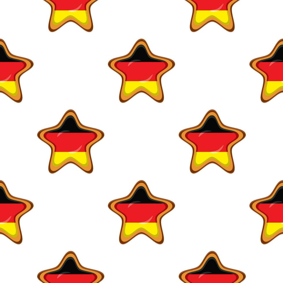 Pattern cookie with flag country Germany in tasty biscuit vector