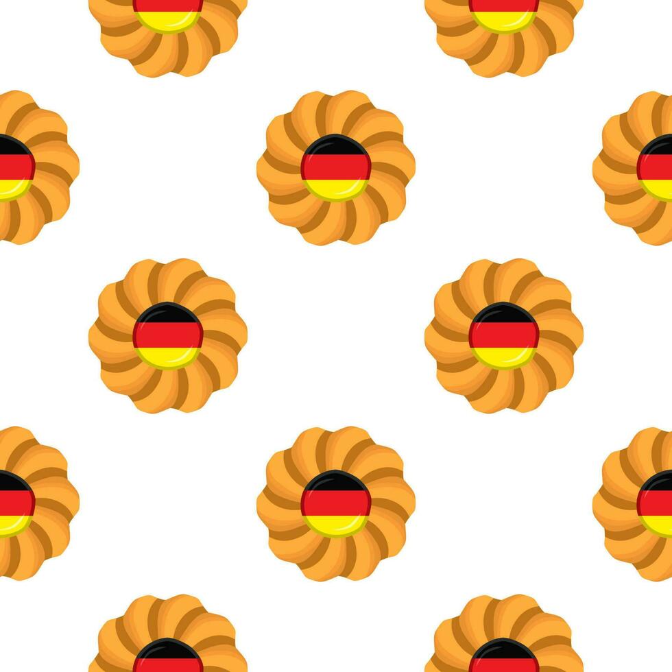 Pattern cookie with flag country Germany in tasty biscuit vector