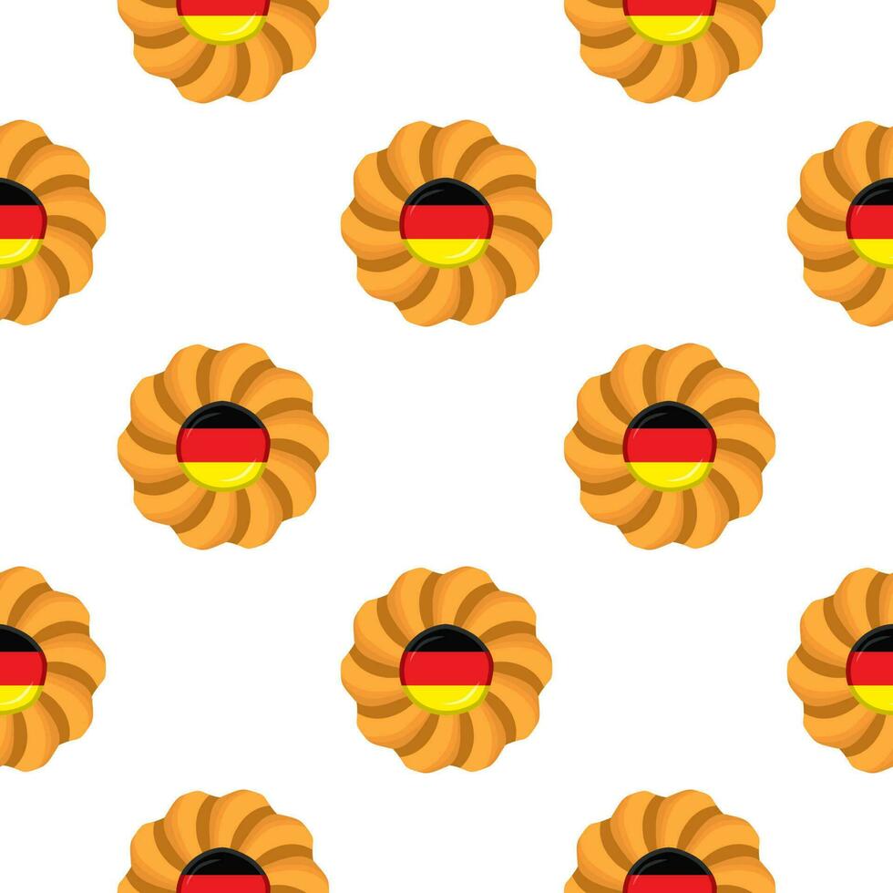 Pattern cookie with flag country Germany in tasty biscuit vector