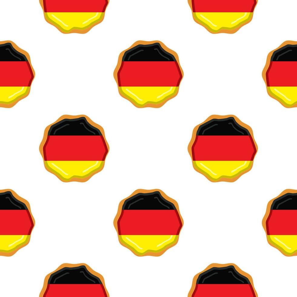 Pattern cookie with flag country Germany in tasty biscuit vector