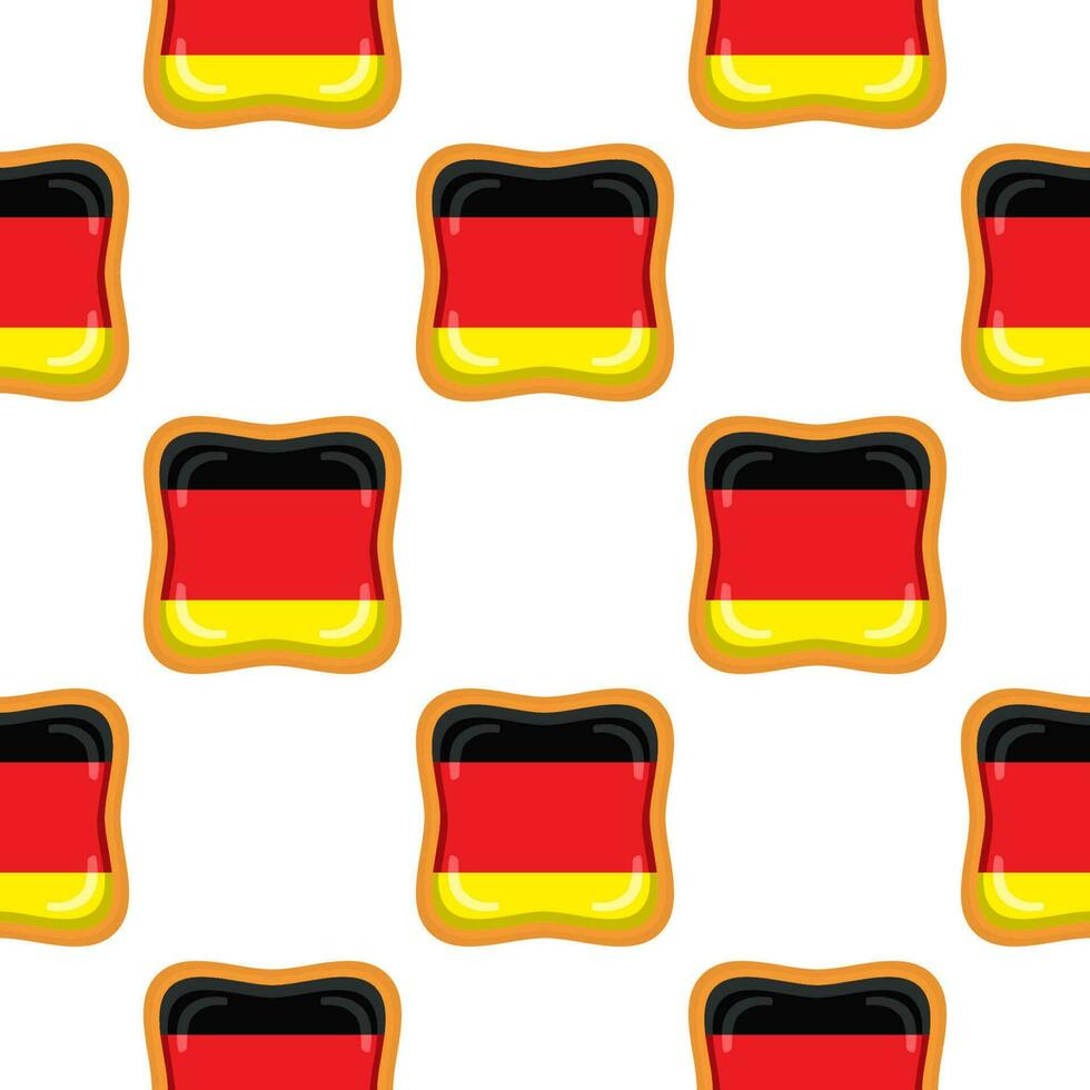 Pattern cookie with flag country Germany in tasty biscuit vector