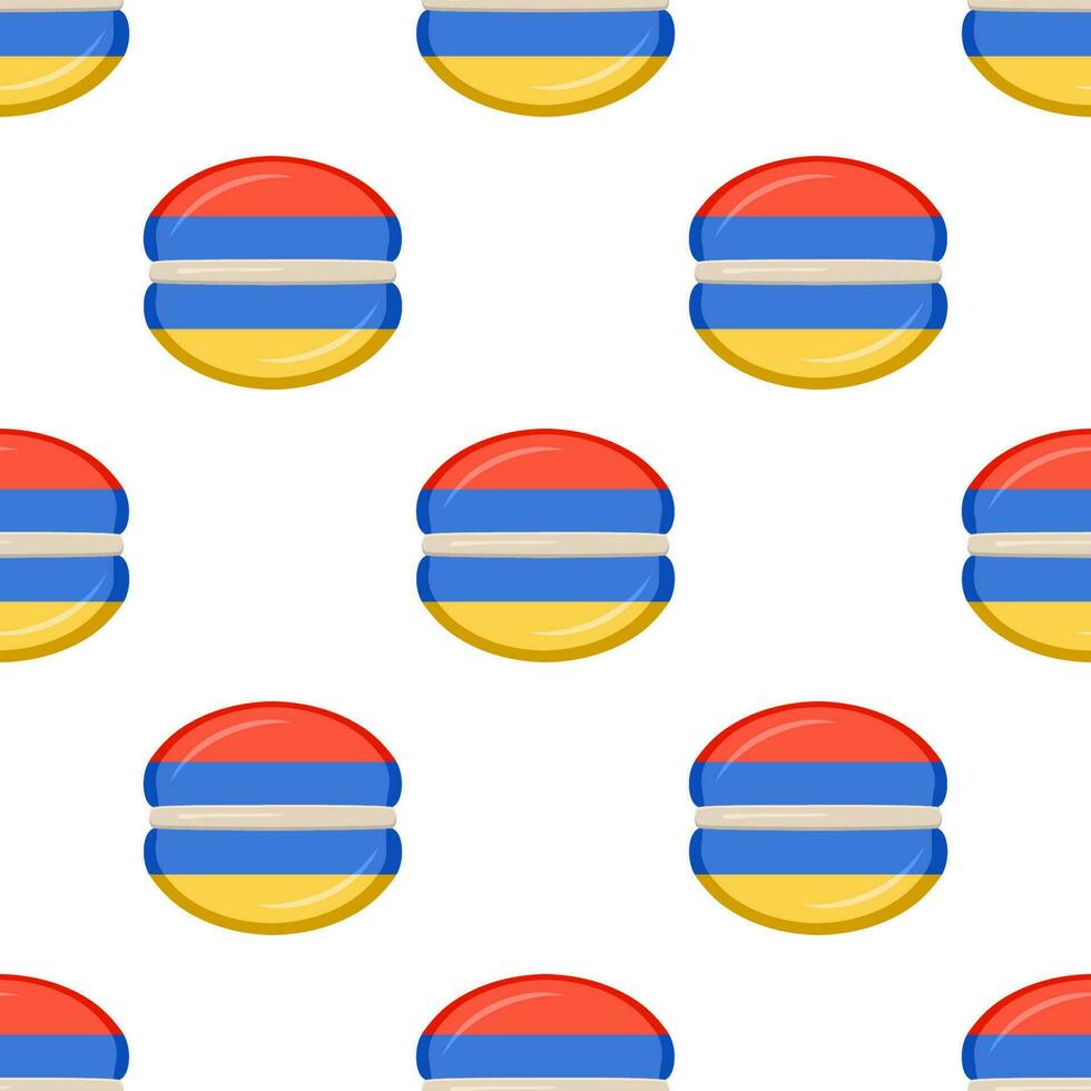 Pattern cookie with flag country Armenia in tasty biscuit vector
