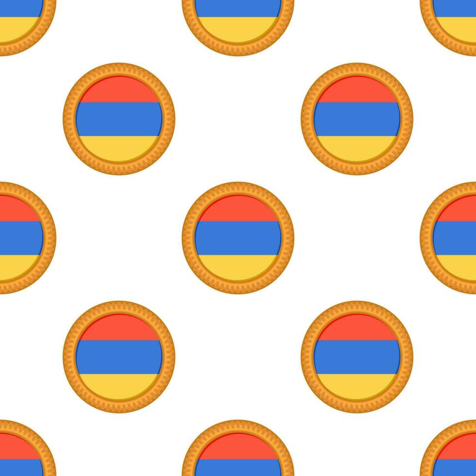 Pattern cookie with flag country Armenia in tasty biscuit vector