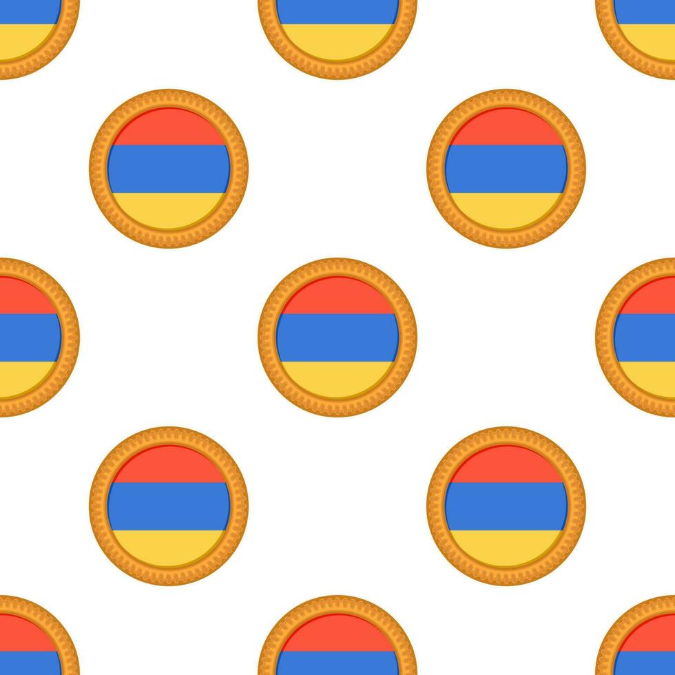 Pattern cookie with flag country Armenia in tasty biscuit vector