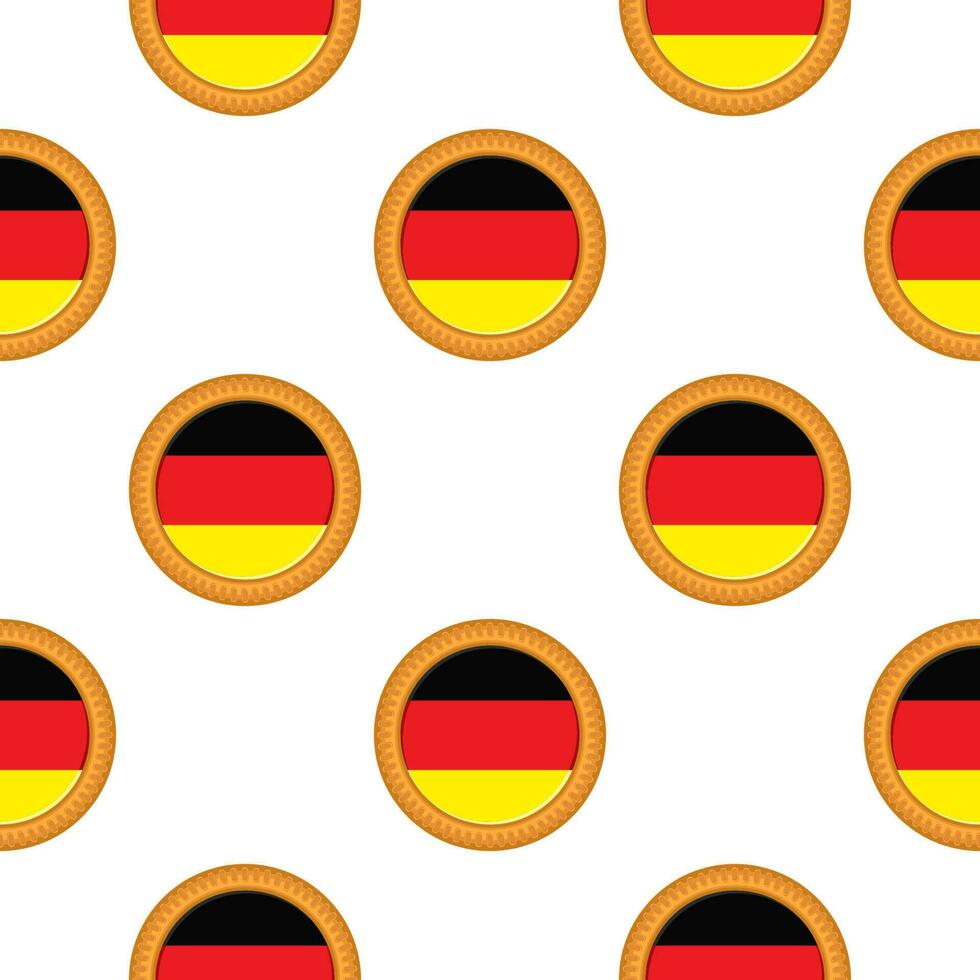 Pattern cookie with flag country Germany in tasty biscuit vector