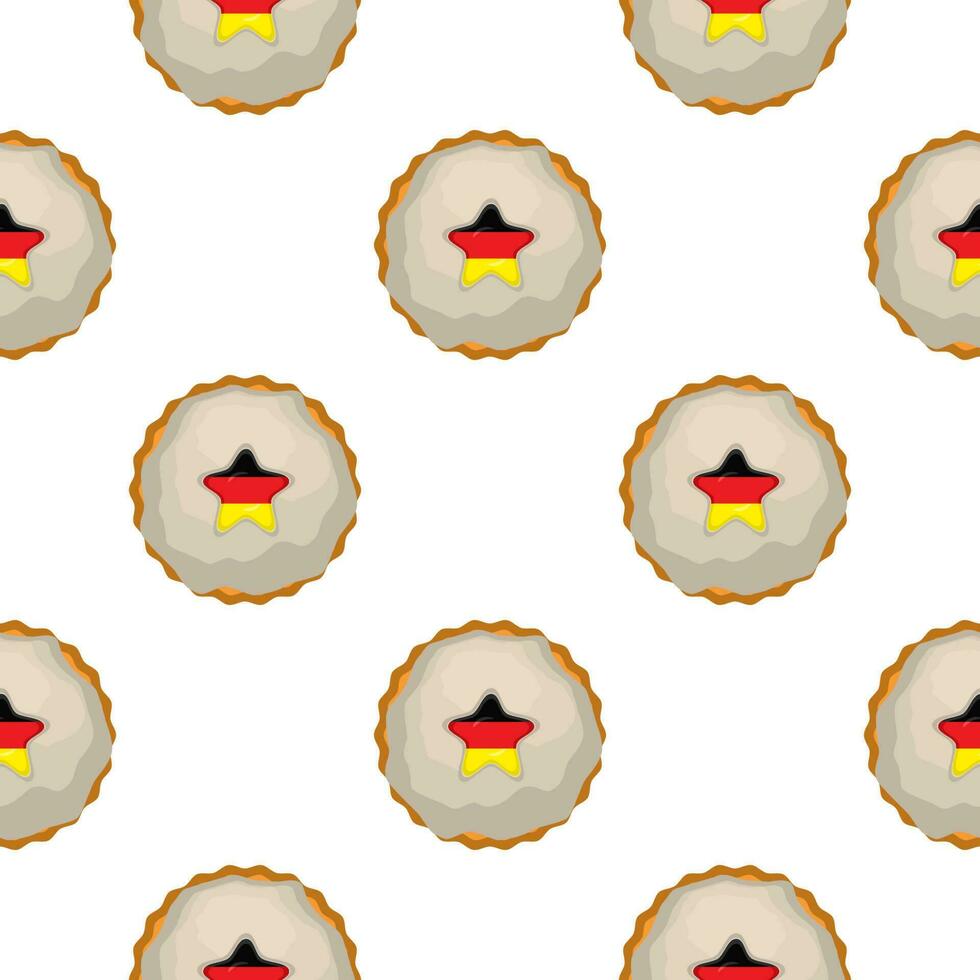 Pattern cookie with flag country Germany in tasty biscuit vector