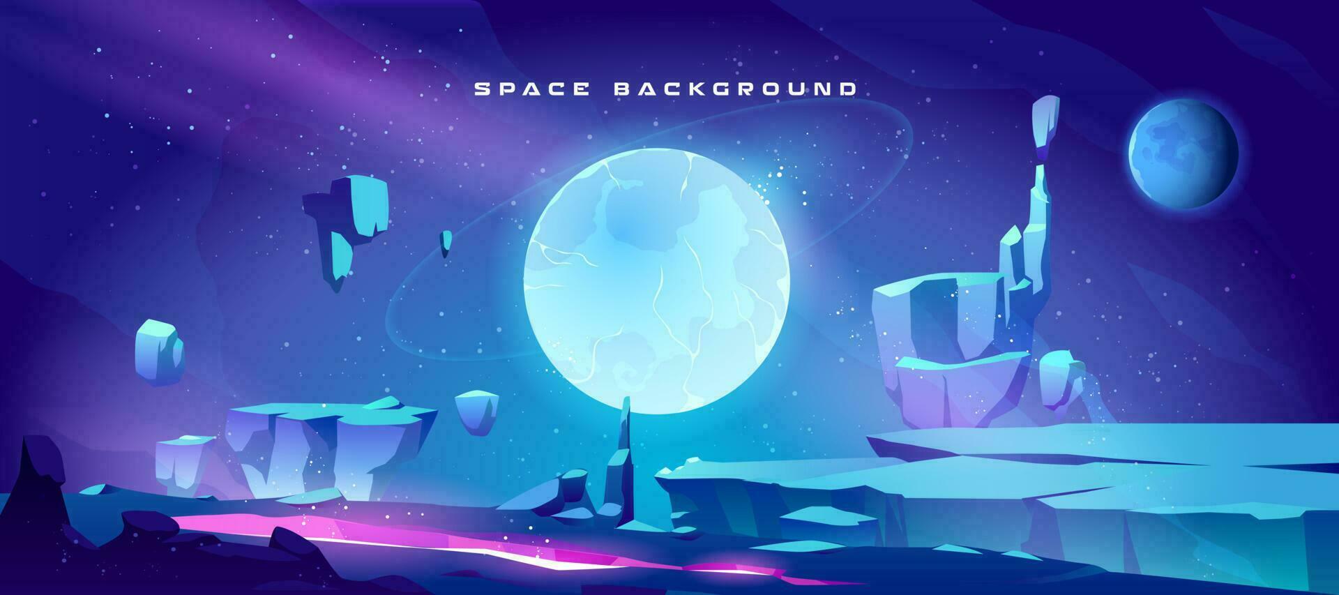 Space background with landscape of planet vector