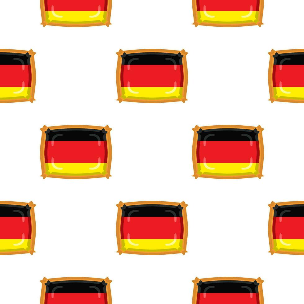 Pattern cookie with flag country Germany in tasty biscuit vector