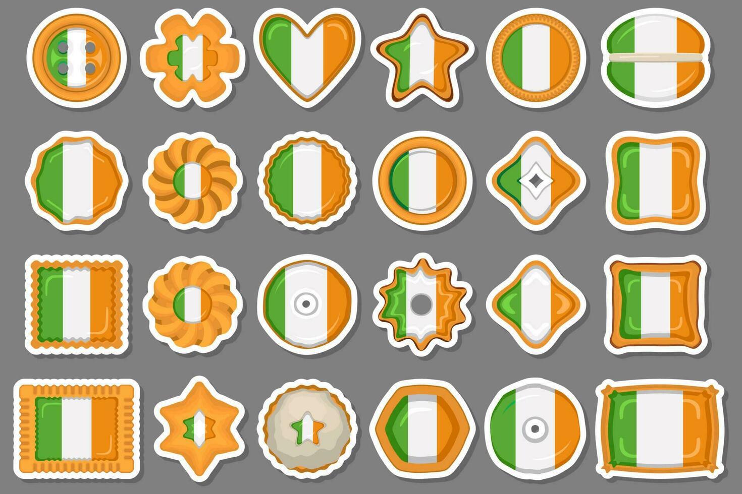 Homemade cookie with flag country Ireland in tasty biscuit vector