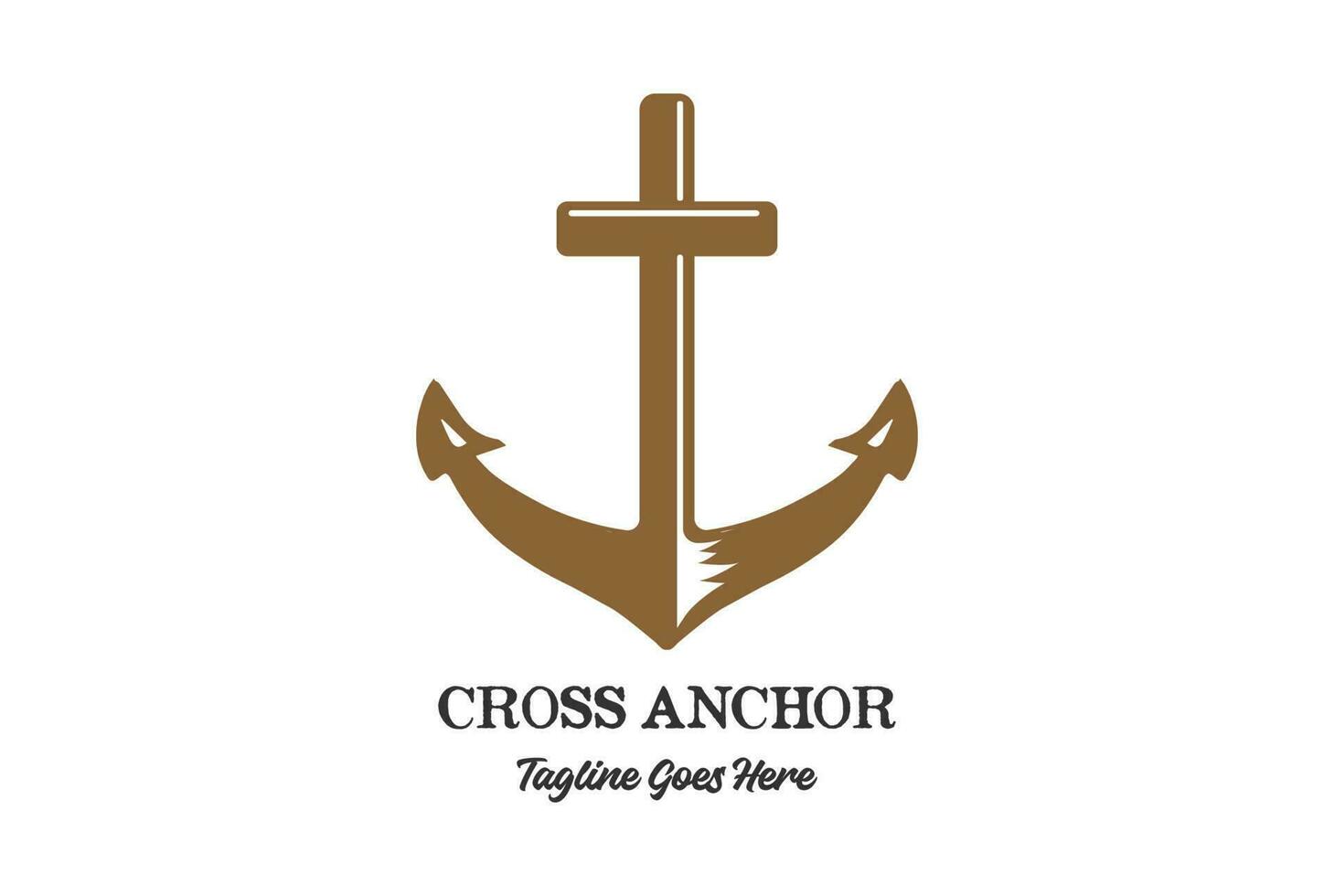 Vintage Retro Anchor with Jesus Christian Cross for Navy Veteran Religion Logo vector