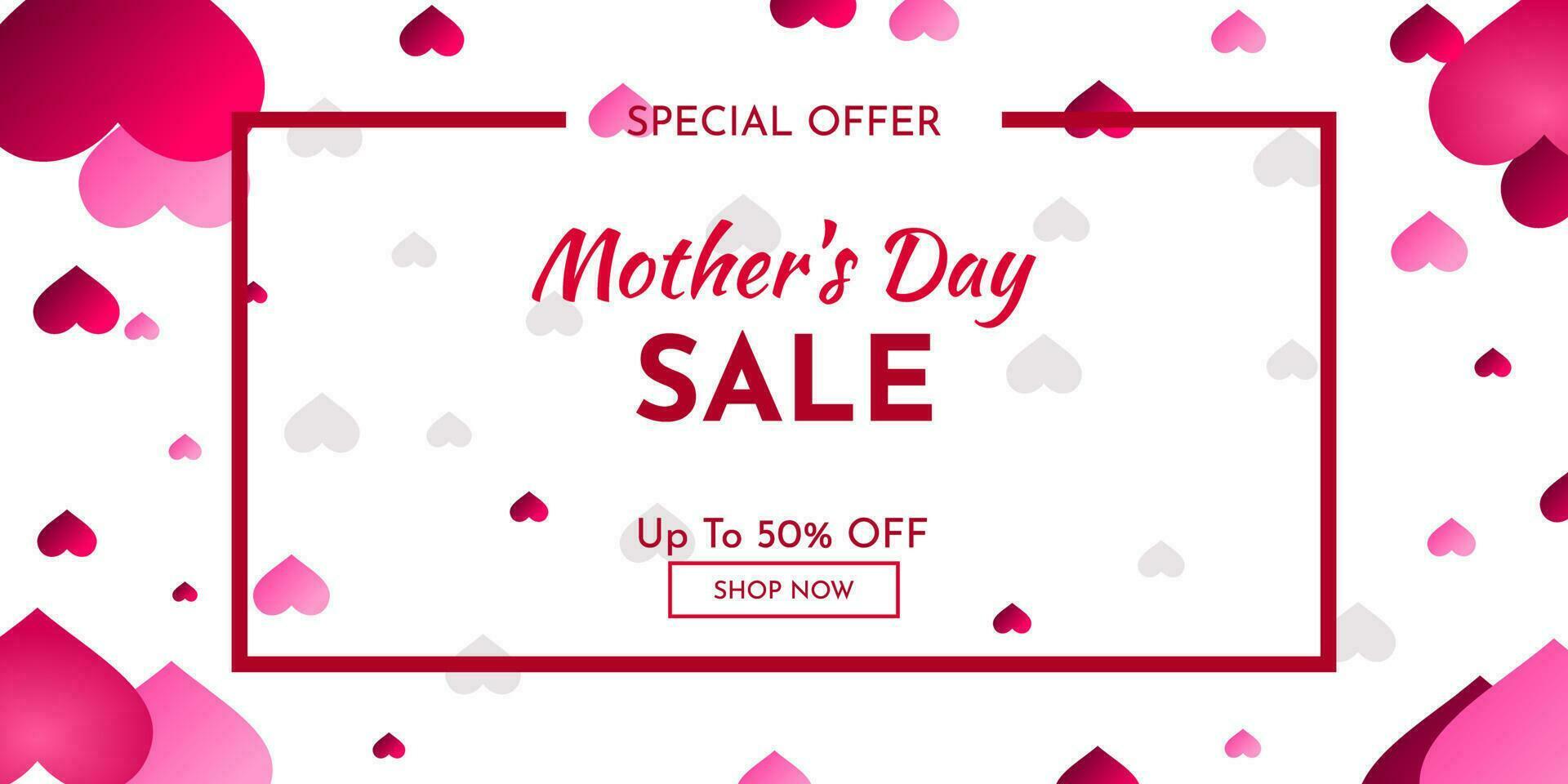 Mother's day sale poster or holiday shop seasonal discount offer banner vector