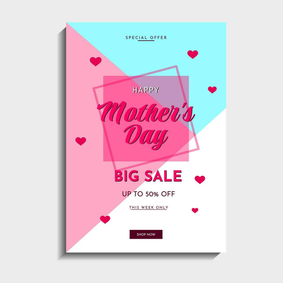 Happy mothers day vector set greeting card. Concept mother's day banner, flyer, party invitation, gift shop, vertical template