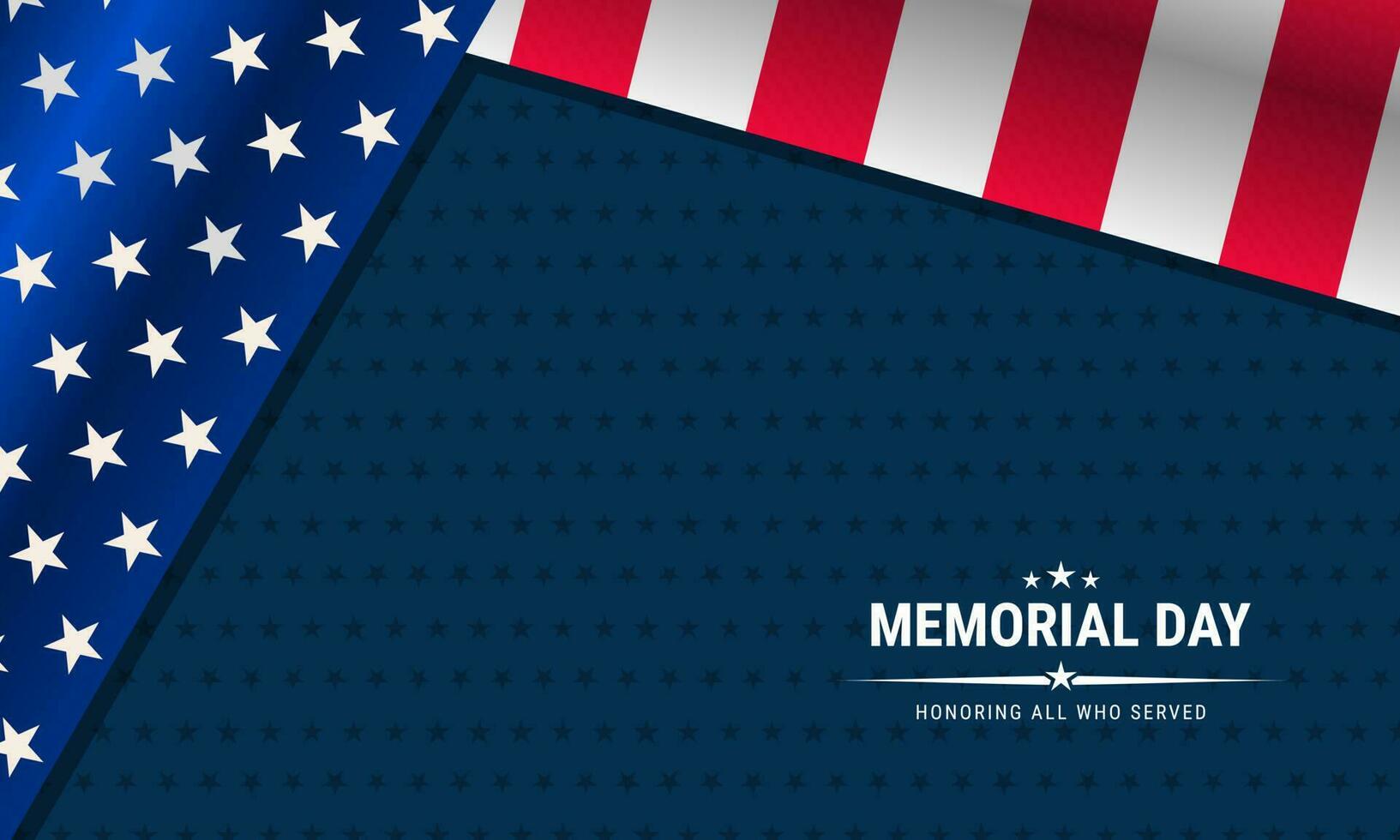 Memorial Day Background Text Design. Honoring All Who Served. Vector Illustration.