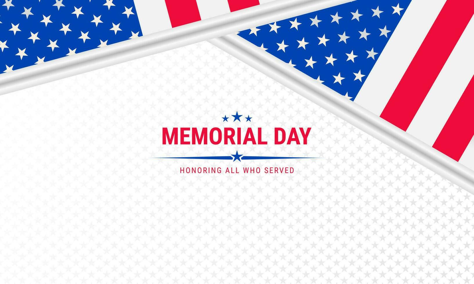 Memorial Day Background Text Design. Honoring All Who Served. Vector Illustration.