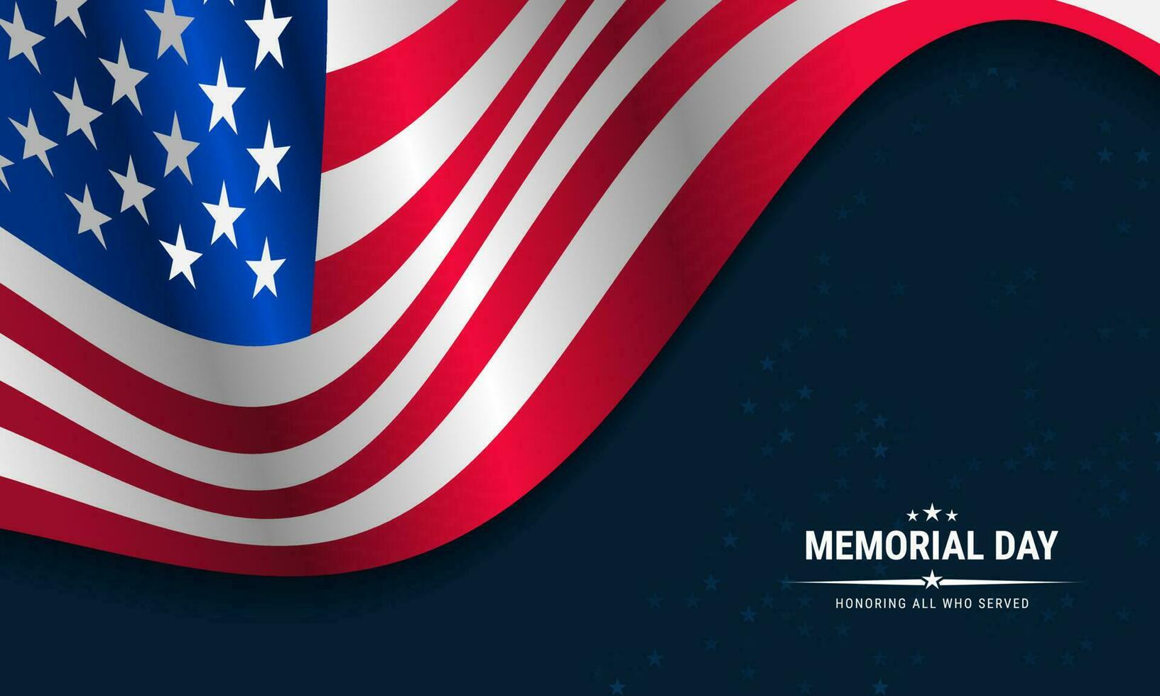 Memorial Day Background Text Design. Honoring All Who Served. Vector Illustration.