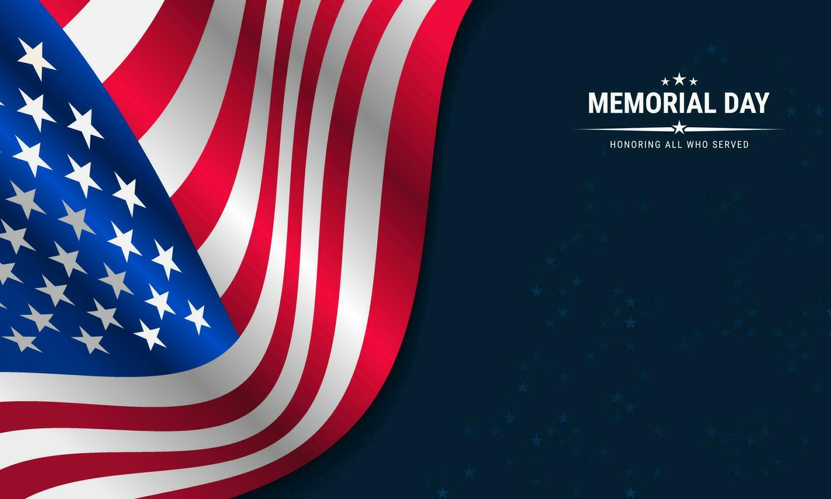 Memorial Day Background Design. Honoring All Who Served. Vector Illustration.