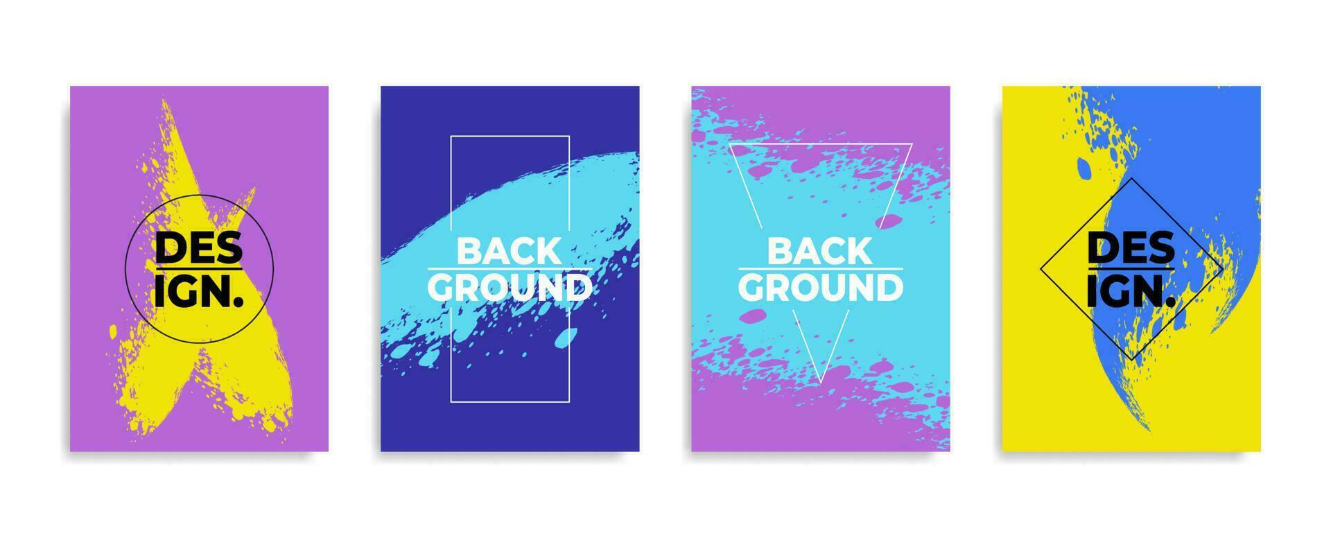 Modern abstract background cover set in grunge style vector