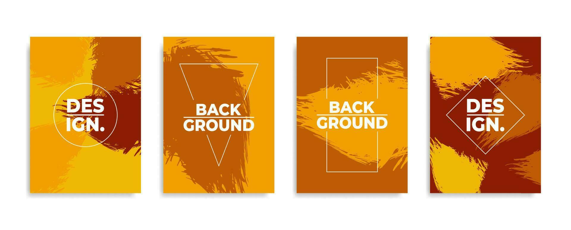 Modern abstract background cover set in grunge style vector