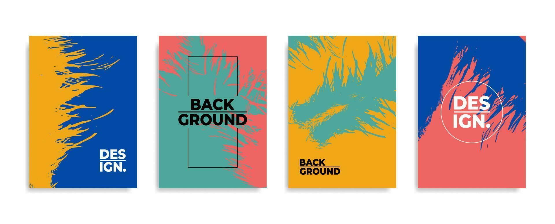 Modern abstract background cover set in grunge style vector