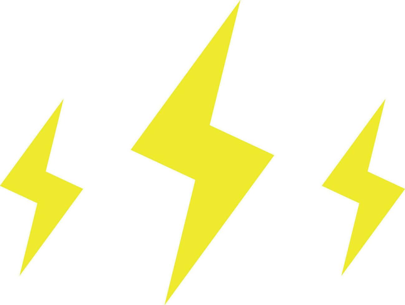 Lightning, vector. Three yellow lightning bolts. Can be used as a logo, icons. vector