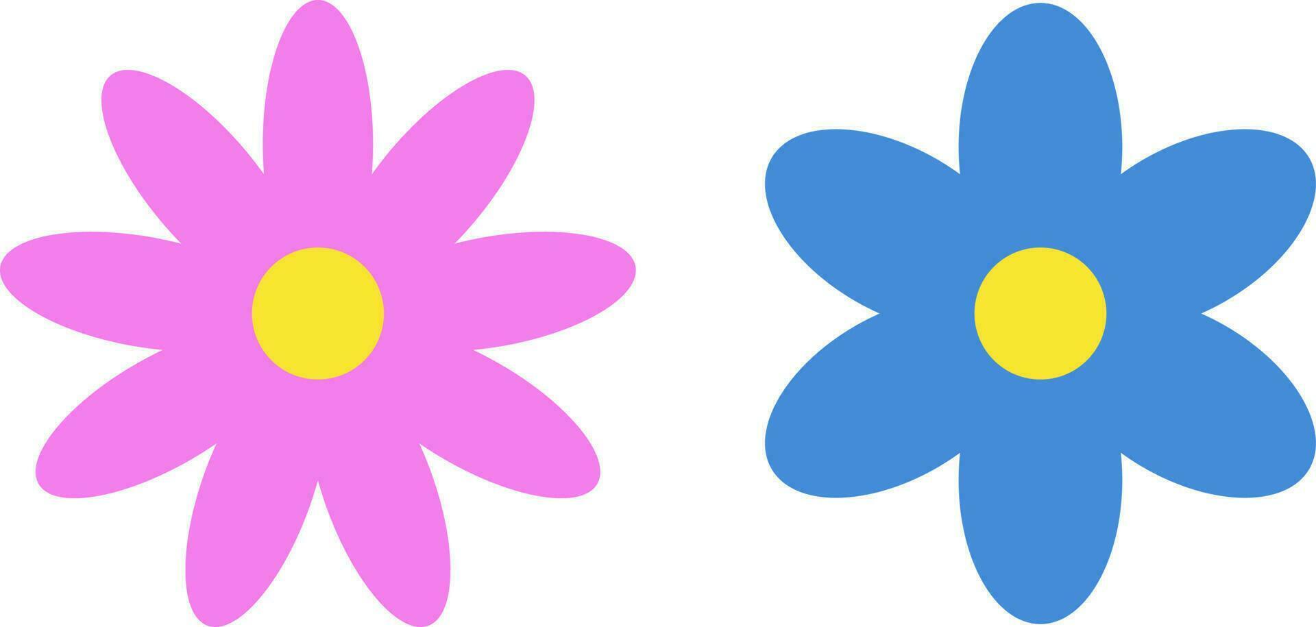 Flowers, vector. Flower pink and blue. vector