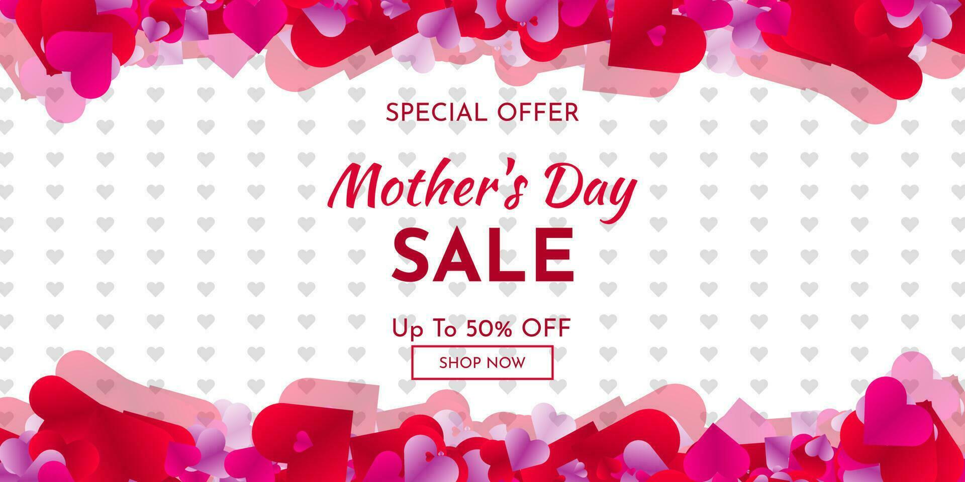 Mother's day sale poster or holiday shop seasonal discount offer banner vector