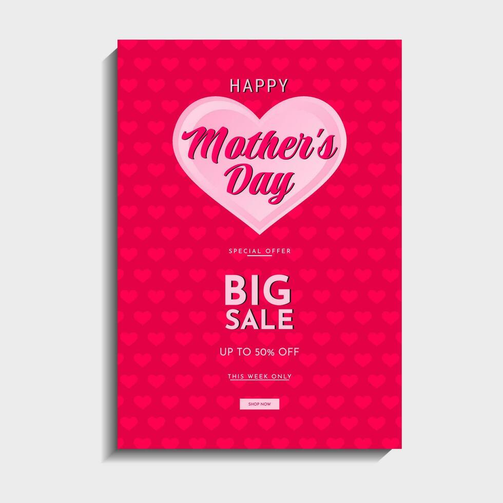 Happy mothers day vector set greeting card. Concept mother's day banner, flyer, party invitation, gift shop, vertical template