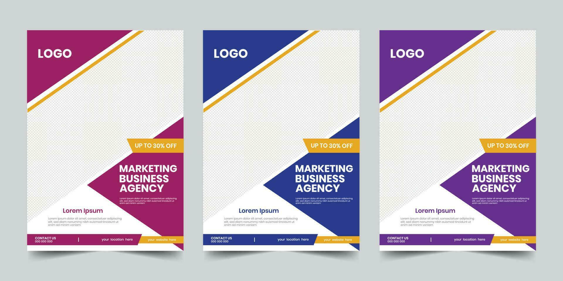 Modern business marketing agency one page leaflet and handout design vector