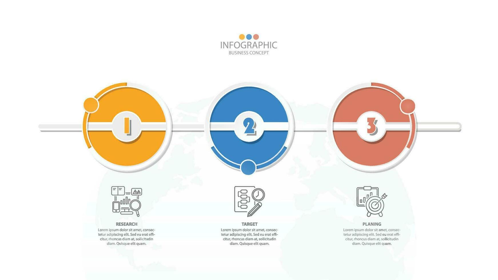 Infographic with 3 steps, process or options. vector