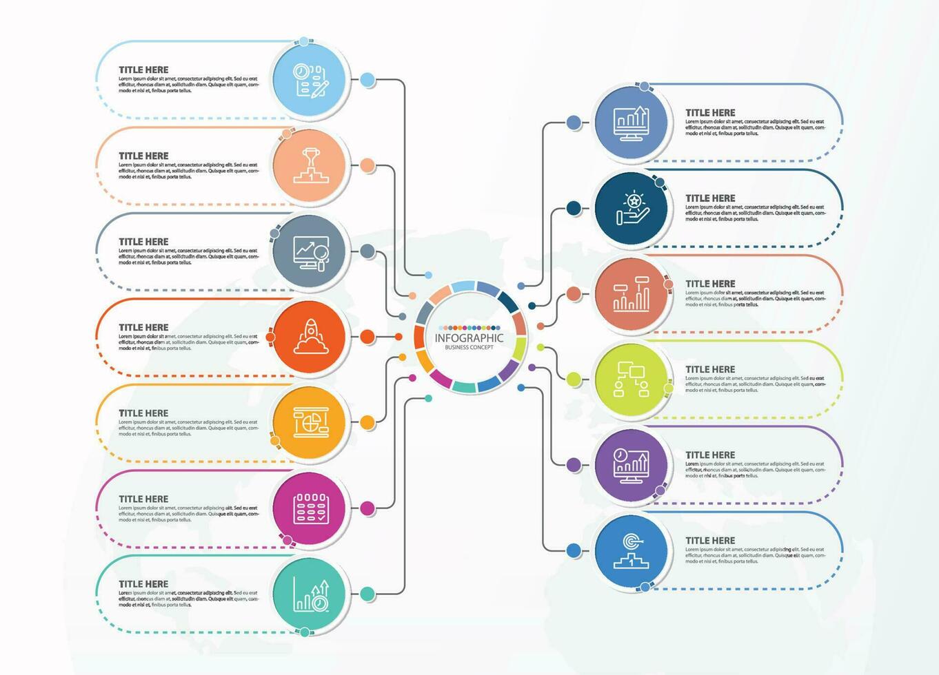 Infographic with 13 steps, process or options. vector