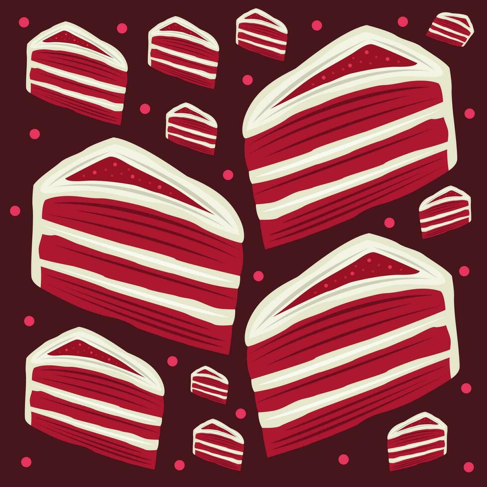 Red velvet cake vector illustration for graphic design and decorative element