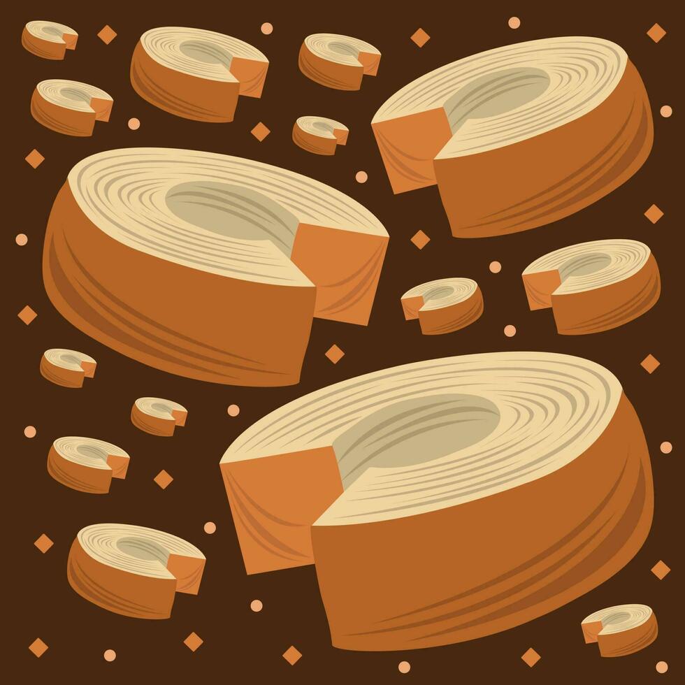 Baumkuchen vector illustration for graphic design and decorative element