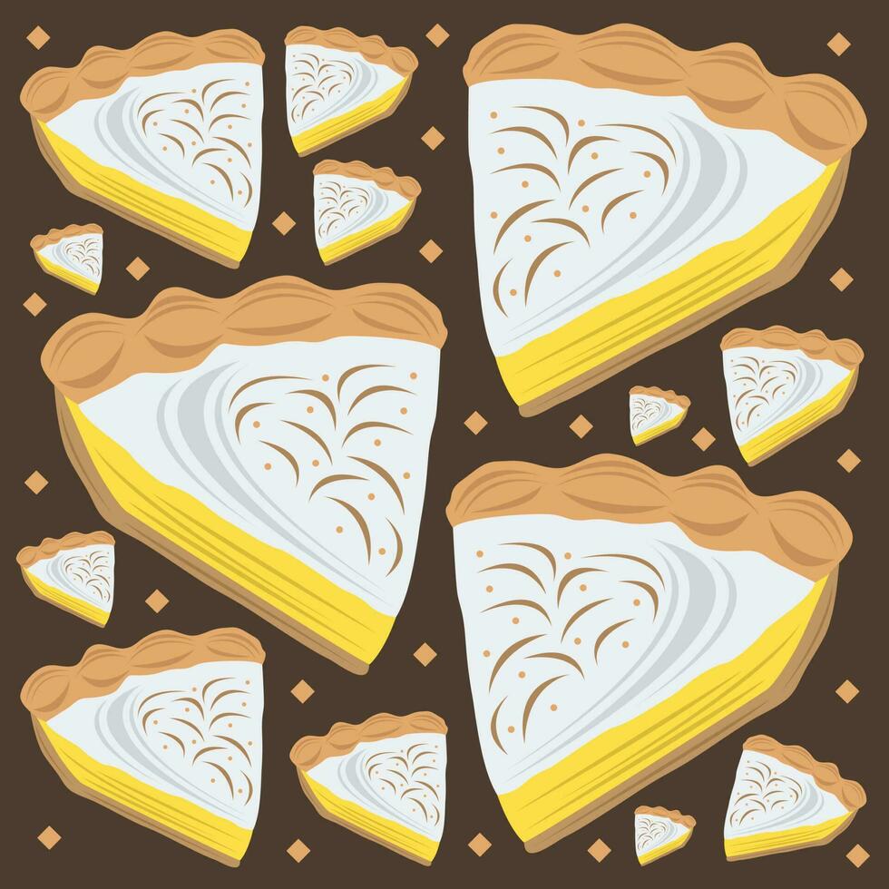 Lemon meringue tart vector illustration for graphic design and decorative element