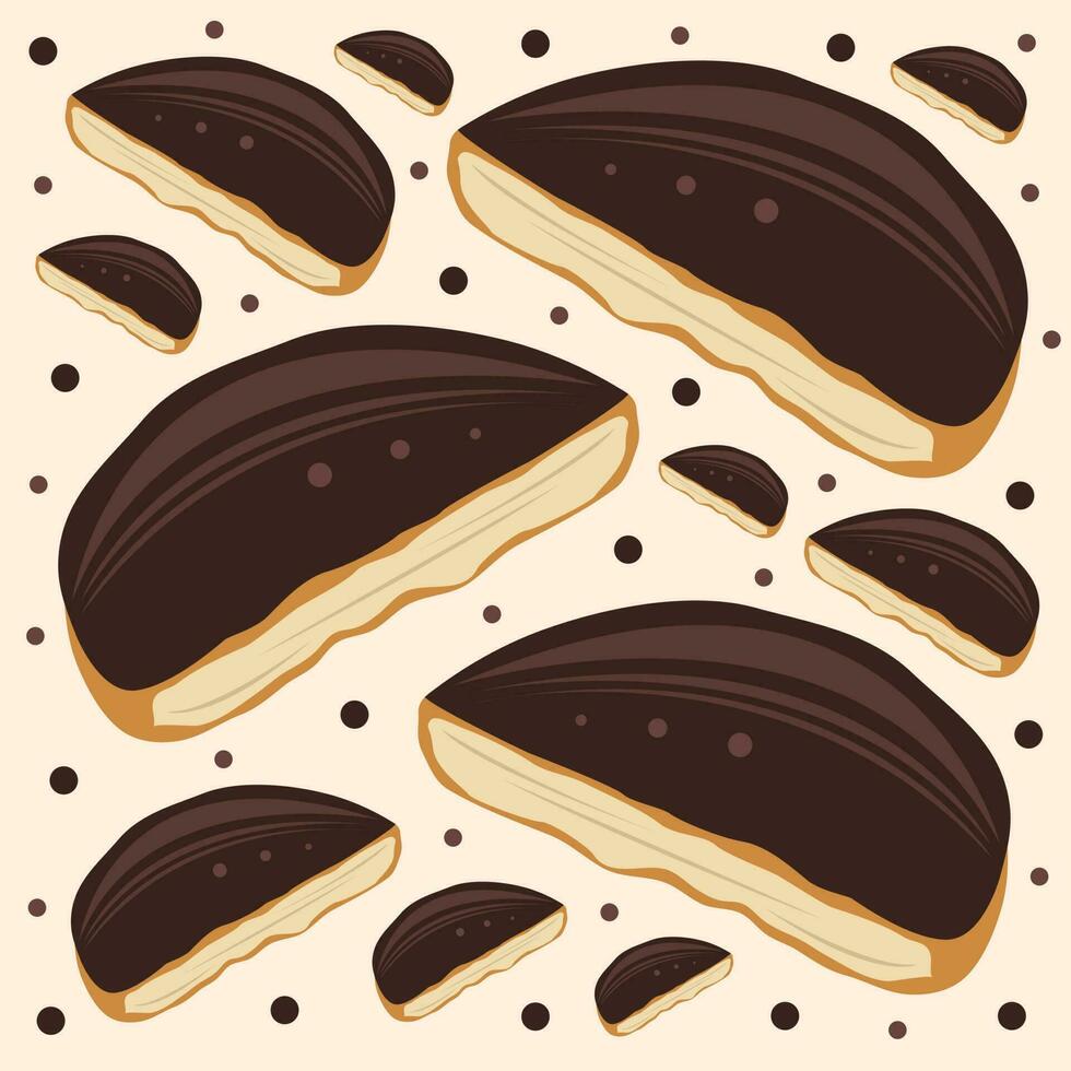 Chocolate sandwich cake vector illustration for graphic design and decorative element