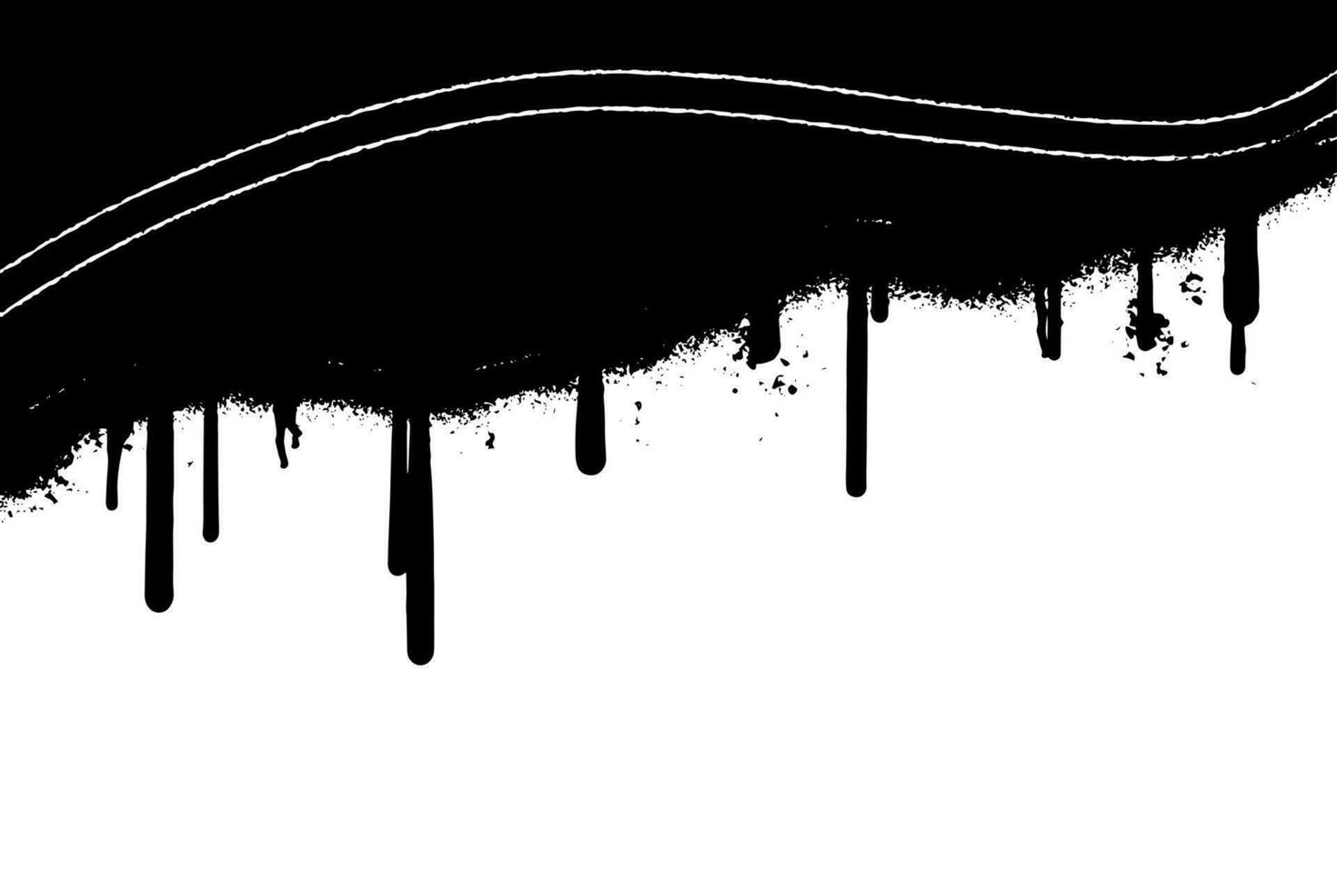 Graphite spray painted lines and grunge dots isolated on a white