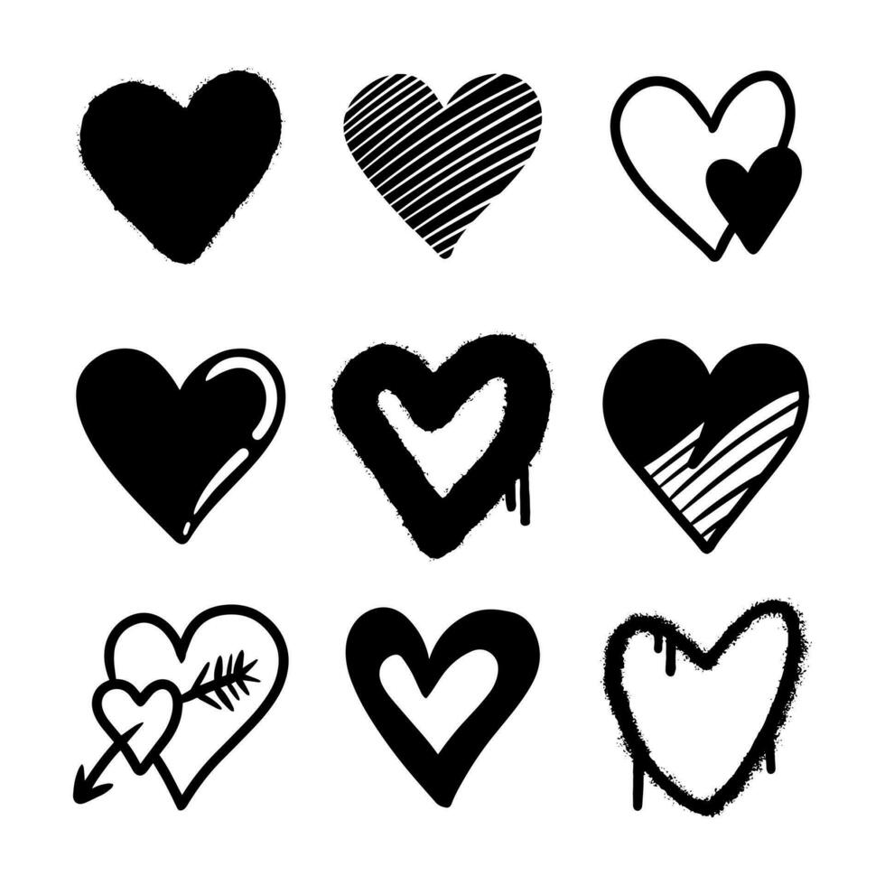 Heart doodle, Love, Vector Illustration.