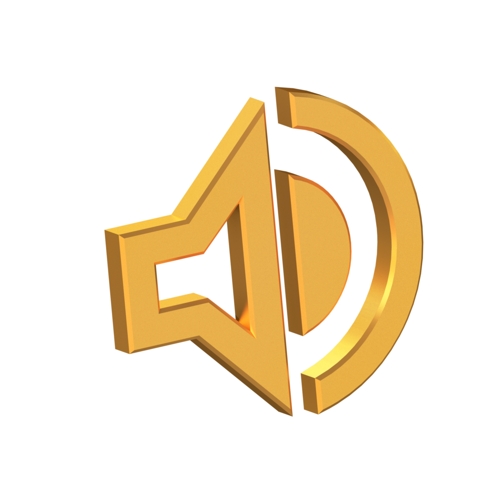 Volumen 3d Symbol isoliert auf transparent Hintergrund, Gold Textur, 3d Rendern png