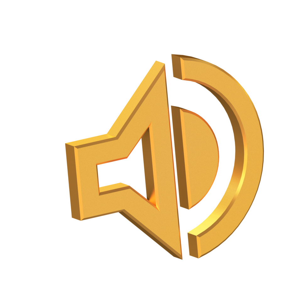 Volume 3D Icon Isolated on Transparent Background, Gold Texture, 3D Rendering png