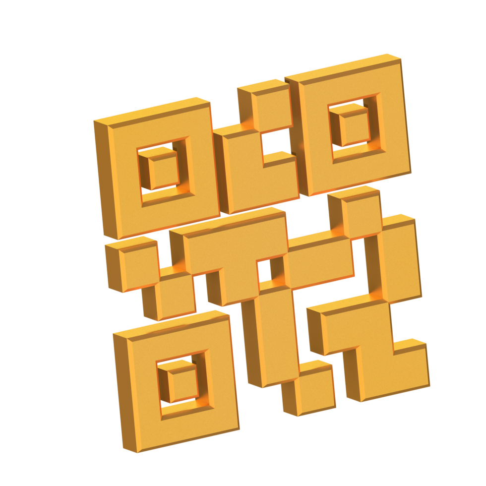 Barcode Scanner 3D Icon Isolated on Transparent Background, Gold Texture, 3D Rendering png