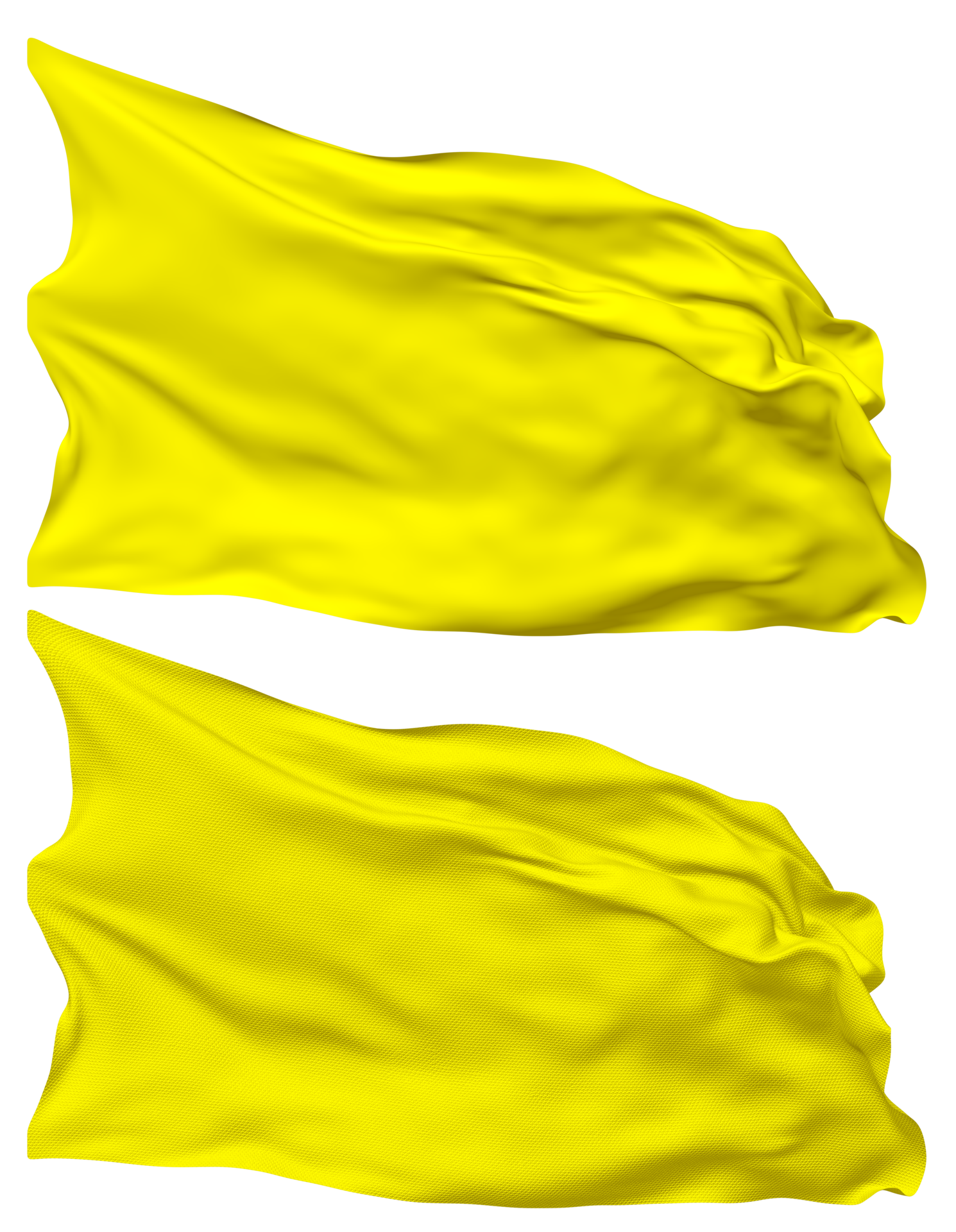 Yellow Color Flag Waves Isolated In Plain And Bump Texture With Yellow Color Flag Waves Isolated In Plain And Bump Texture With