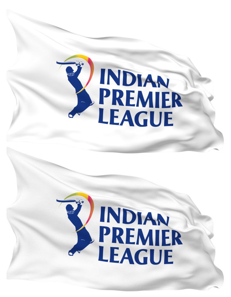 Indian Premier League, IPL Flag Waves Isolated in Plain and Bump Texture, with Transparent Background, 3D Rendering png