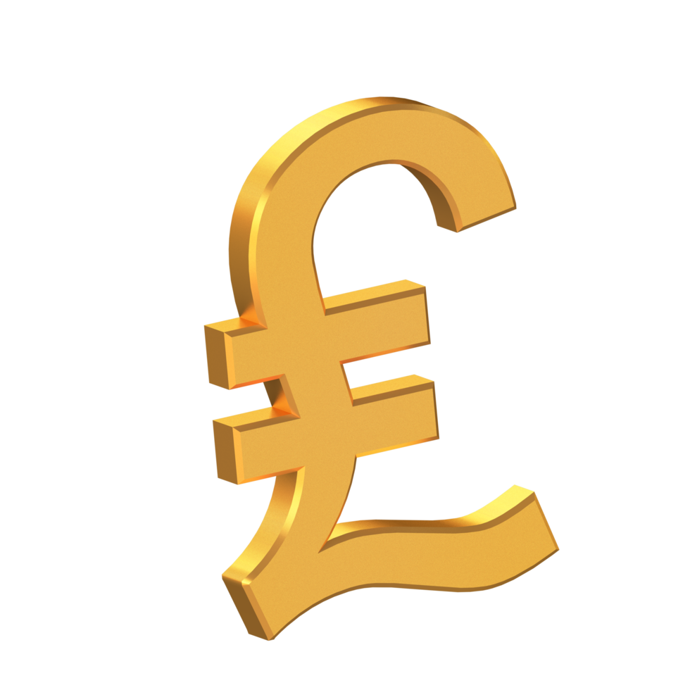 Lira 3D Icon Isolated on Transparent Background, Gold Texture, 3D Rendering png