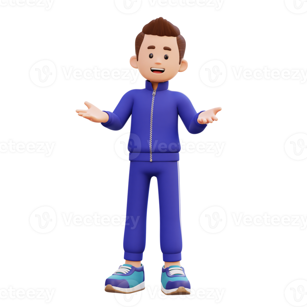 3d male character talking png