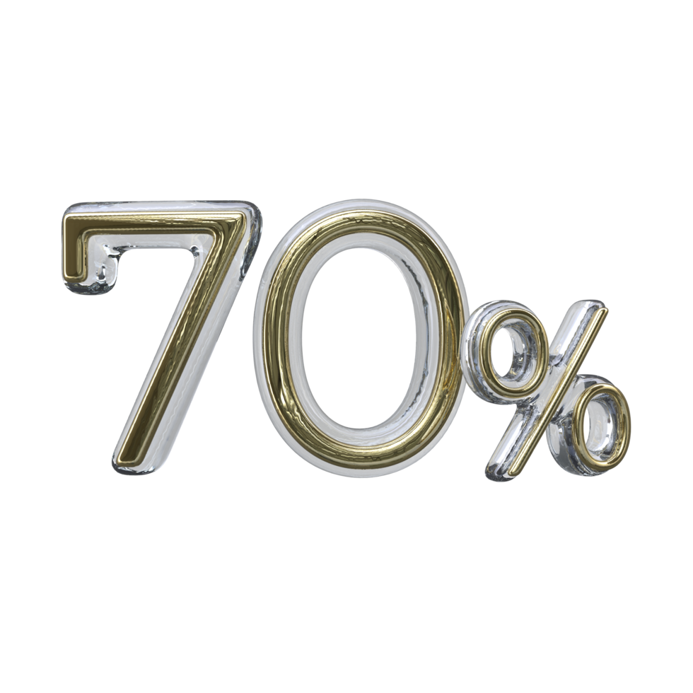 70 percent 3D render transparent background png