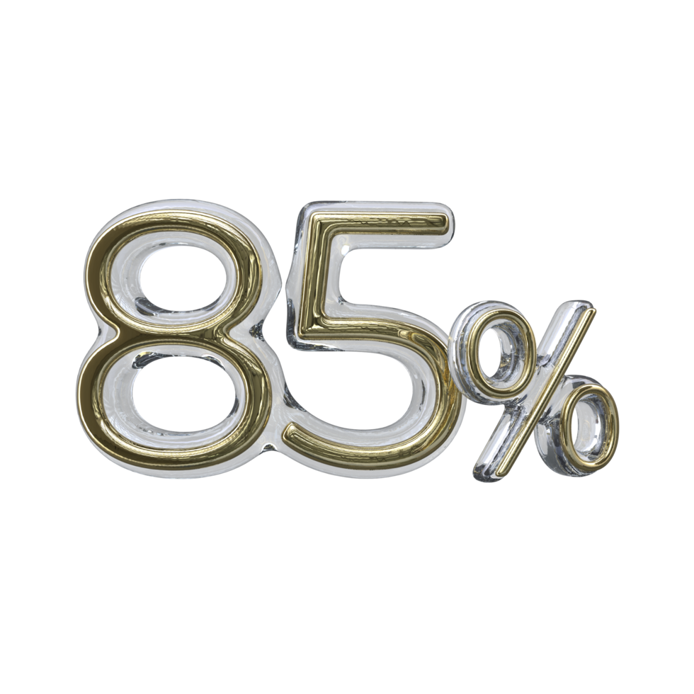 85 percent 3D render transparent background png