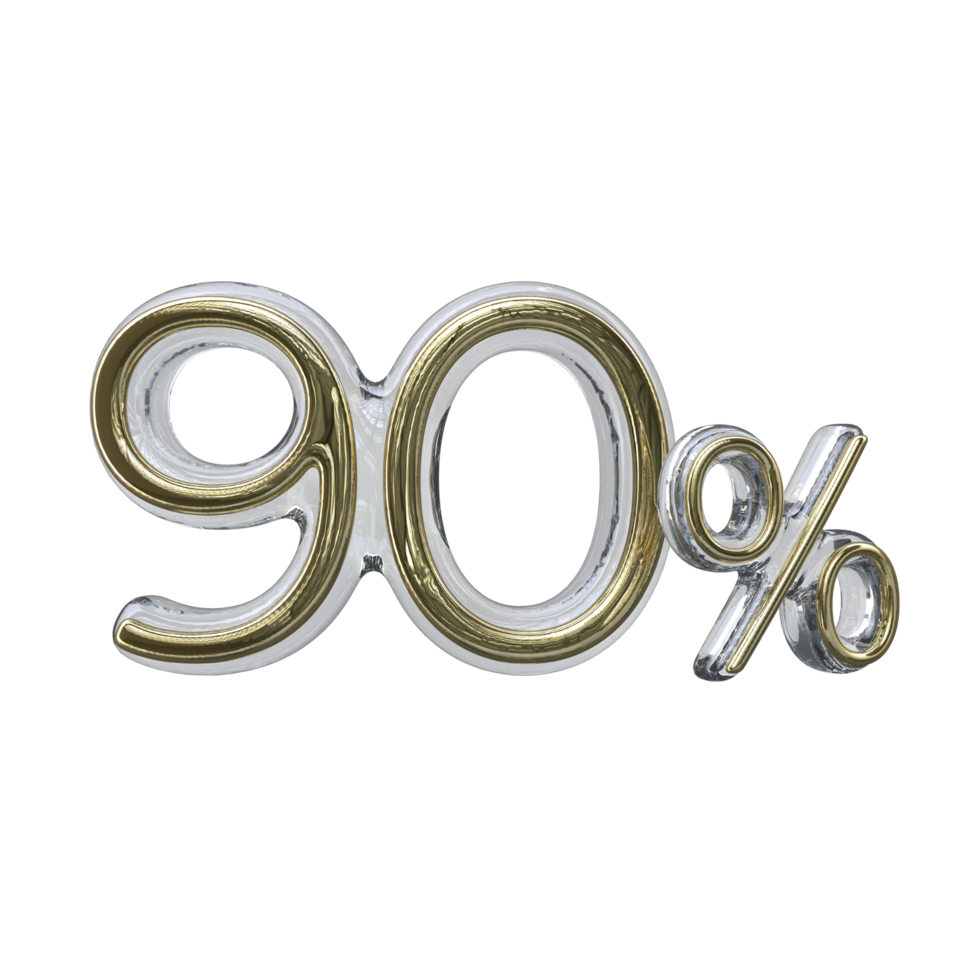 90 percent 3D render transparent background png