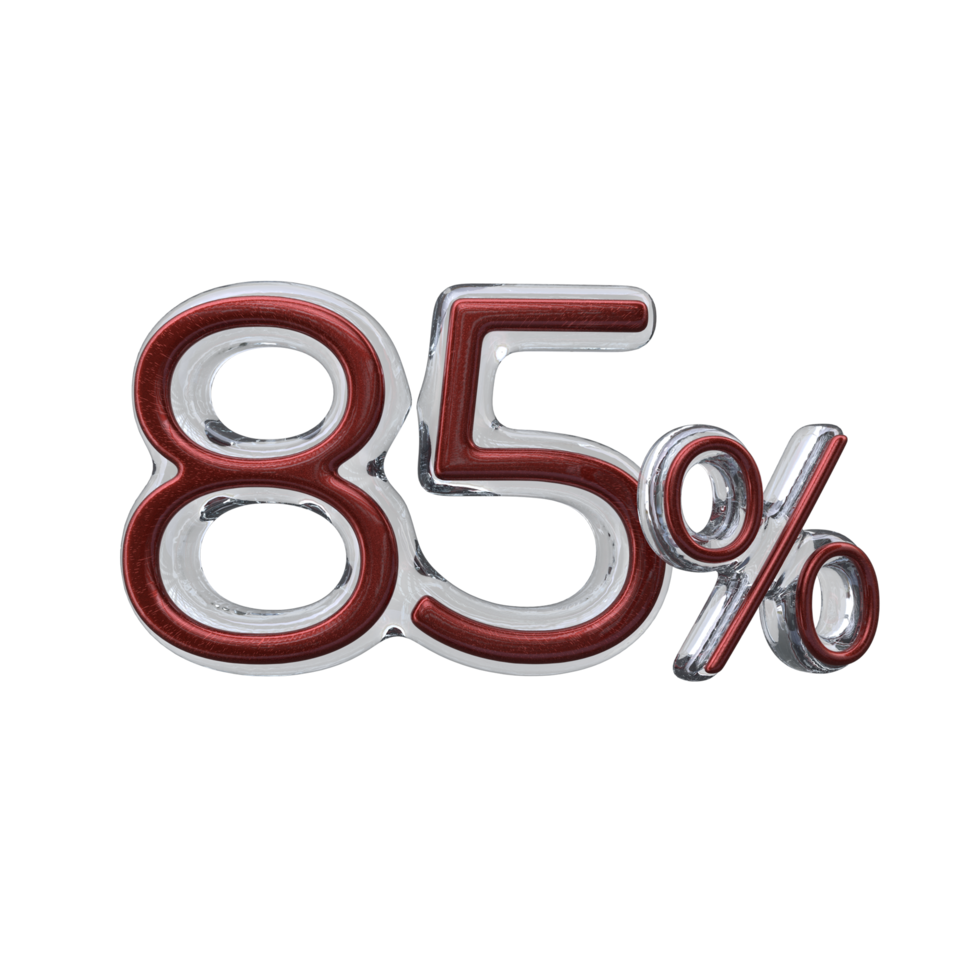 85 percent 3D render transparent background png